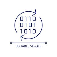 Big data processing RGB color icon. Coding and programming. Data compression. Transformation technique. Isolated vector illustration. Simple filled line drawing. Editable stroke.