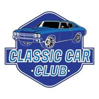 logotipo de coche clásico vector