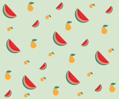 multi-colored background of watermelons and pears vector