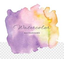 Lilac and yellow watercolor splash isolated background. Vector hand painted background for design