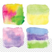 Set of watercolor colorful shapes. Vector hand painted background