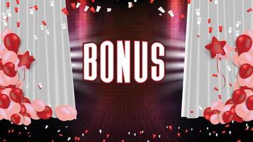 abstract background of bonus sign text and confetti celebration vector