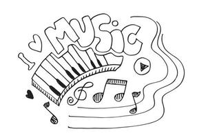 Music Background Hand drawn music set illustration. illustrations of music images, design concept. vector