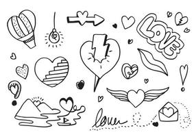 Set of love. Hand drawing. Doodle style. for your design. vector