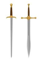 Medieval Sword Blade weapon collection set illustration vector