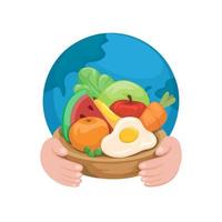 world health food symbol cartoon illustration vector