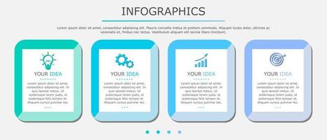 Vector illustration of Presentation business infographic template with pastel blue tone square 4 options.