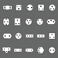 Plugs and Sockets icon set. Vector illustration plugs icon set. Simple symbols for app development and website design.