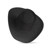 Vector 3D realistic cowboy black hat with shadow isolated on white background.