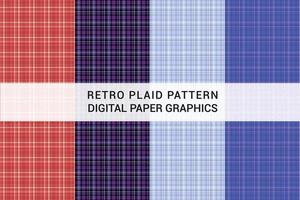 Retro plaid pattern design graphics vector