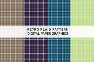 Retro Plaid Pattern Bundle vector