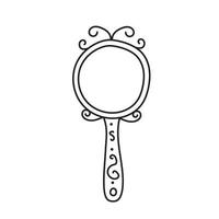 Hand drawn illustration vintage mirror. vector