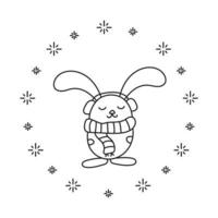 Christmas Hare - An hand drawn vector illustration.