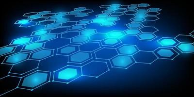 electrónica de seguridad hexagonal para seguridad con concepto de vector de holograma para pantalla de negocio de fondo de elemento de tecnología futura