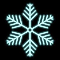 Vector neon decorative snowflake on a black background.