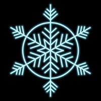 Vector Drawing Snowflake With Neon Effect.