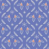 Cute Christmas background. Seamless doodle style pattern with Christmas or New Year elements. Vector illustration for wrapping paper, fabric, textile, scrapbook paper.
