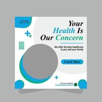 Healthcare prevention banner social media post template vector