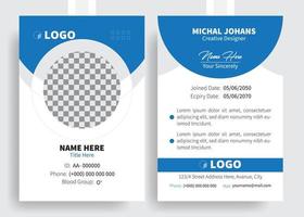 identification card Template Design, Modern ID Card Template with an author photo place, Office Id Card Layout, Employee Id Card for Your Business or Company  profile design. vector