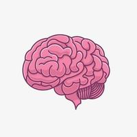 ilustración de icono de vector de dibujos animados de cerebro