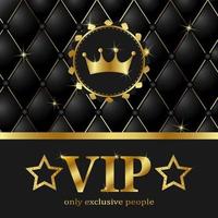 Premium VIP banner with gold elements and crown vector