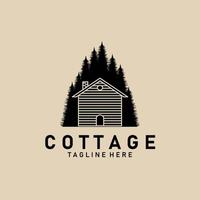 Cottage line art logo, icon and symbol, vector illustration design