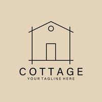 Cottage line art logo, icon and symbol, vector illustration design