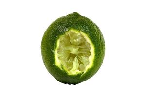 Lime fresh bitten off isolated photo