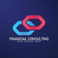 diseño de logotipo de empresa de consultoría financiera vector