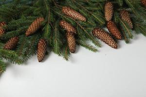 Original Christmas tree background. Merry Christmas tree greeting card. Happy New Year 2023 photo