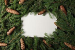 Original Christmas tree background. Merry Christmas tree greeting card. Happy New Year 2023 photo