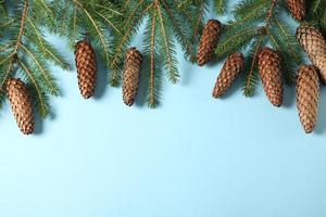 Original Christmas tree background. Merry Christmas tree greeting card. Happy New Year 2023 photo