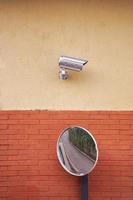 security camera on the building wall photo