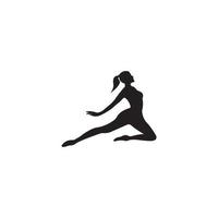 chica bailando ballet logo vector ilustración logo