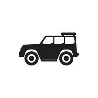 Black 4x4 car illustration front vector