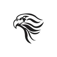 diseño de logotipo y halcón de pájaro, icono de vector de emblema de insignia de águila o halcón