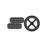 diseño de vector de logotipo de icono de neumáticos de coche
