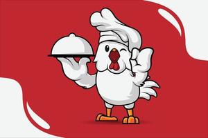 plantilla de elemento de diseño de vector de pollo chef