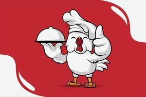 plantilla de elemento de diseño de vector de pollo chef