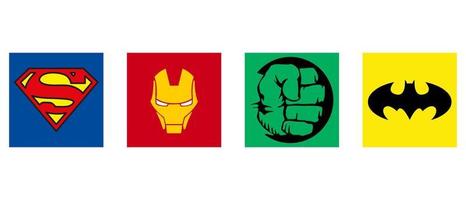 Famous superheroes icons vector