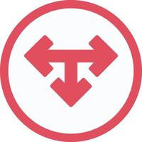 T Junction Flat Icon vector
