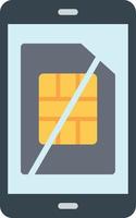 No Sim Card Flat Icon vector