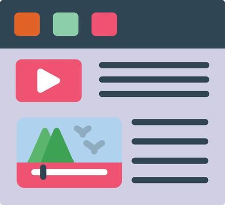 Video Content  Flat Icon