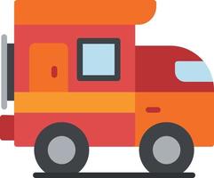 Camper Van Flat Icon vector