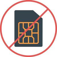 No Sim Card Flat Icon vector