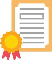 Certificate Flat Icon vector