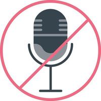 Microphone Mute Flat Icon vector