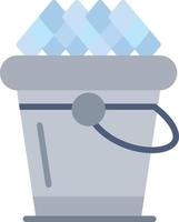 Ice Bucket Flat Icon vector