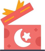 icono plano de caja de regalo abierta vector