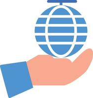 Globe in hand Flat Icon vector